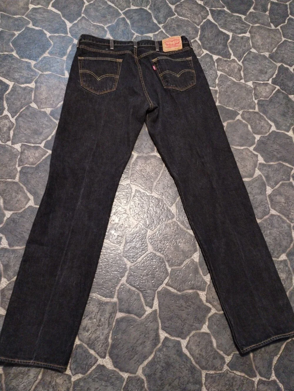 LEVIS 501 Mens Button fly Dark wash Straight leg jeans 38 x 38